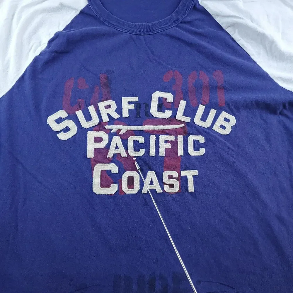 Vtg Polo Ralph Lauren TShirt Men XL TG Surf Club Pacific Coast Blue Stencil Navy